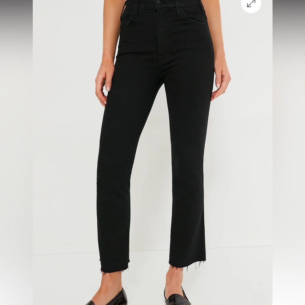 Mother Denim Ankle Fray Jeans Black